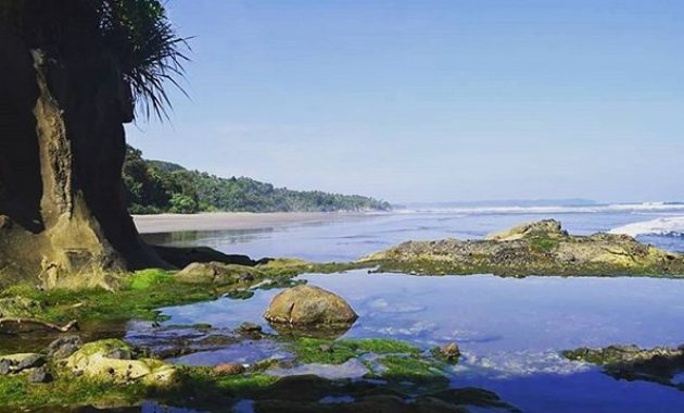 10 Gambar Pantai Karang Nini Ciamis Tiket Masuk Harga